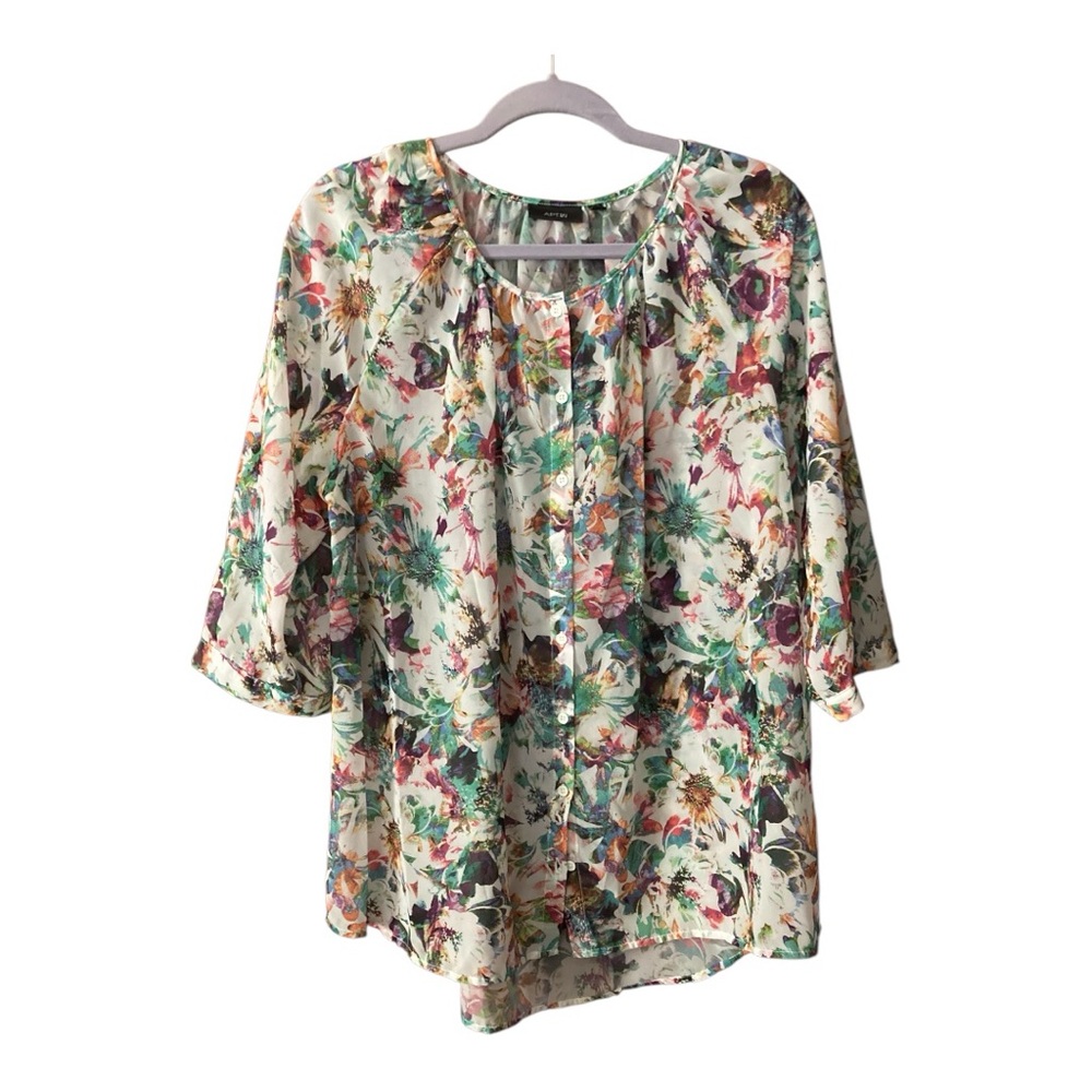 Apt 9 Floral Print Women's Top Pre-Owned